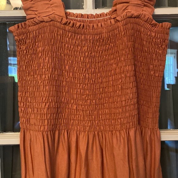 NWT Pink Desert Ruffled Strap Smocked Flowy Tank Top - Picture 7 of 13